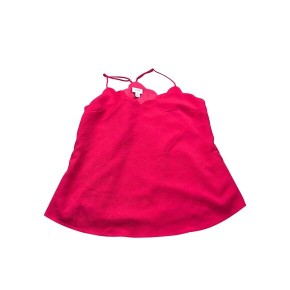 J.Crew Womens Scalloped Red Sleeveless Cami Top Size 6 - Picture 8 of 12